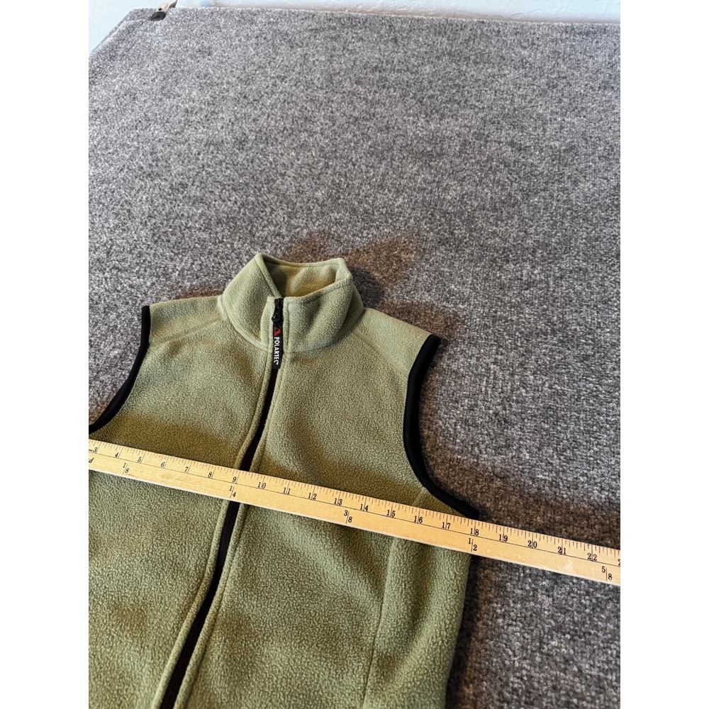 Eddie Bauer Polartec Fleece Vest Sage Green Full Zip Mock Neck Womens Small - Picture 7 of 11